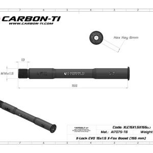 Carbon Ti X-Lock EVO X-Fox Boost 155mm M14x1.5 Black Steckachse Schönes 6