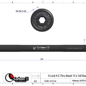 Carbon Ti X-Lock X-E-Thru Boost 12×148 M12x1.5 Gold Steckachse Beautiful 6