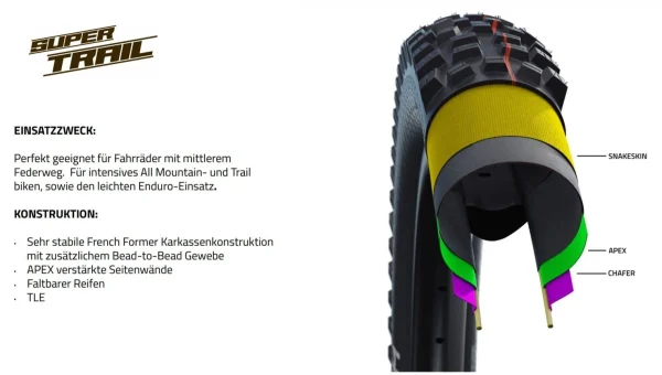 in deutschland Schwalbe Hans Dampf Addix Soft Super Trail SnakeSkin Tubeless Easy E-25 26×2.35 6