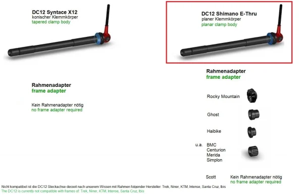 Tune DC 12 Blau Shimano E-Thru Steckachse 12x142mm Bright 5